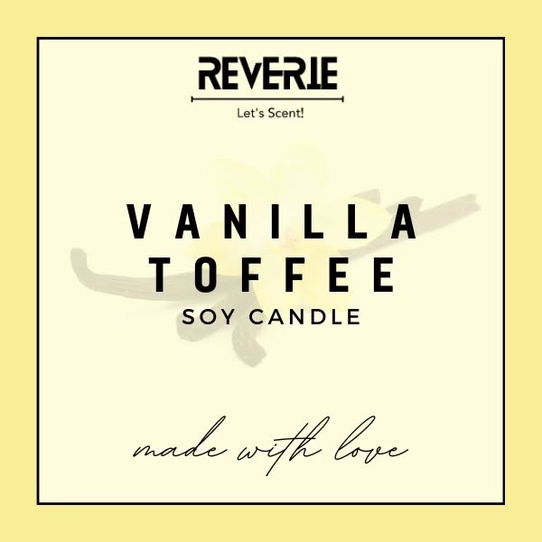 VANILLA TOFFEE Premium Soy Wax Scented Candle - Reverie - Let's Scent