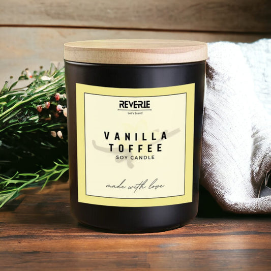 VANILLA TOFFEE Premium Soy Wax Scented Candle - Reverie - Let's Scent